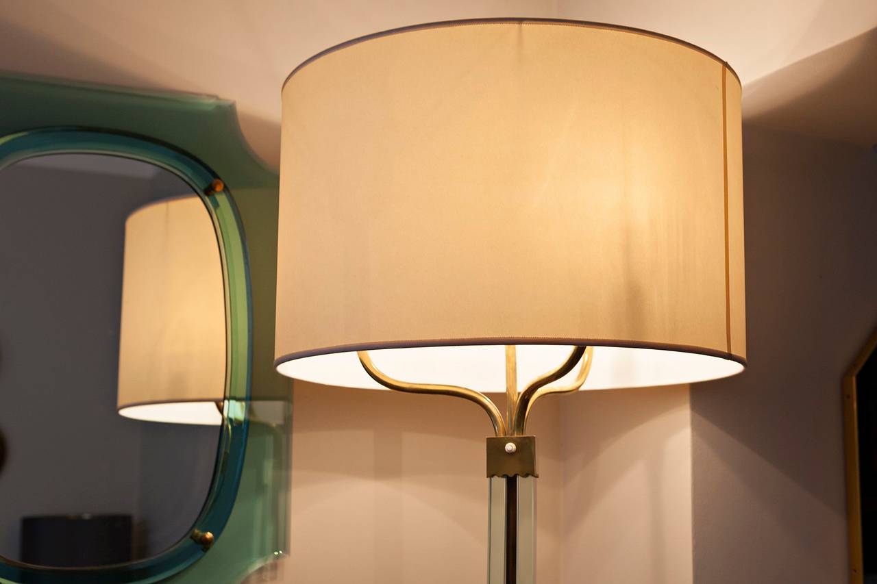 Brass Floor Lamp by Luigi Brusotti, Italy, circa 1949 For Sale
