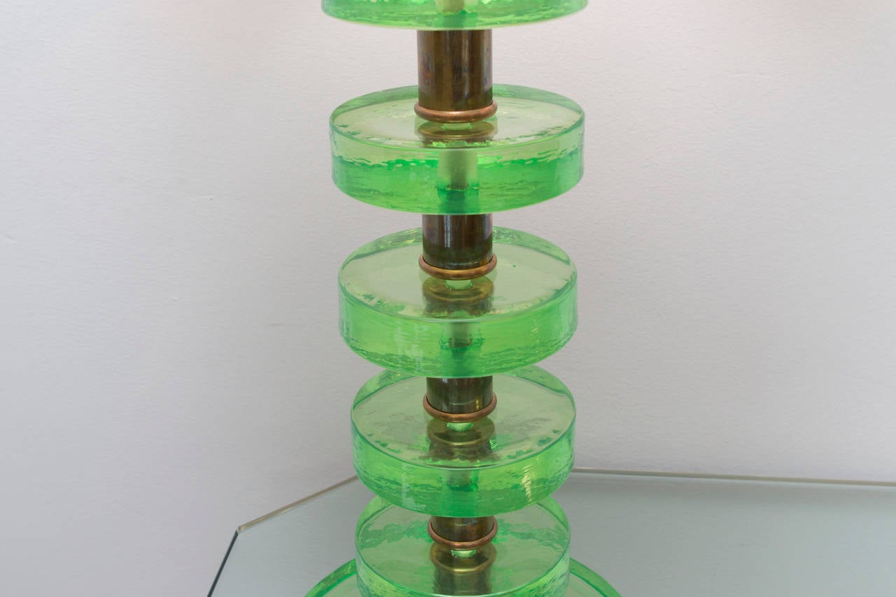 Mid-Century Modern Pair of Murano glass Table Lamps, Italy circa 1965