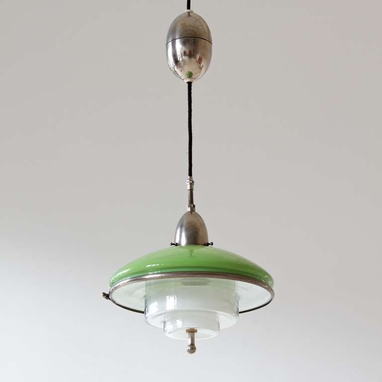 This is a rare Sistrah ZP 3 light with a green shade.