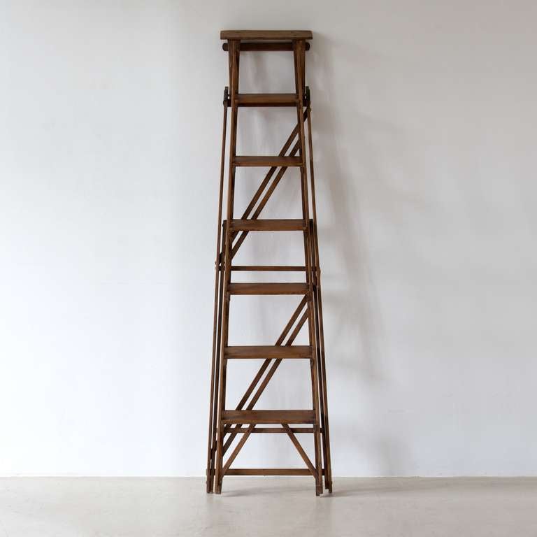 English 1920s library ladder
