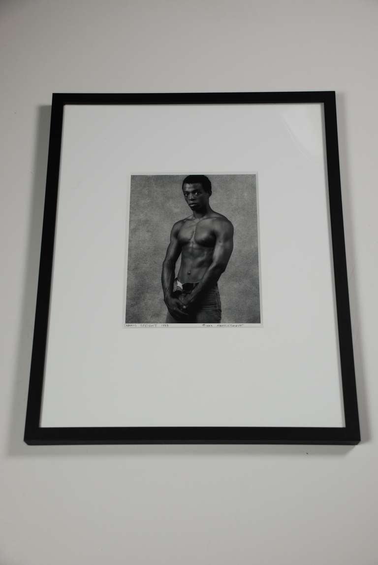 mapplethorpe man in polyester suit