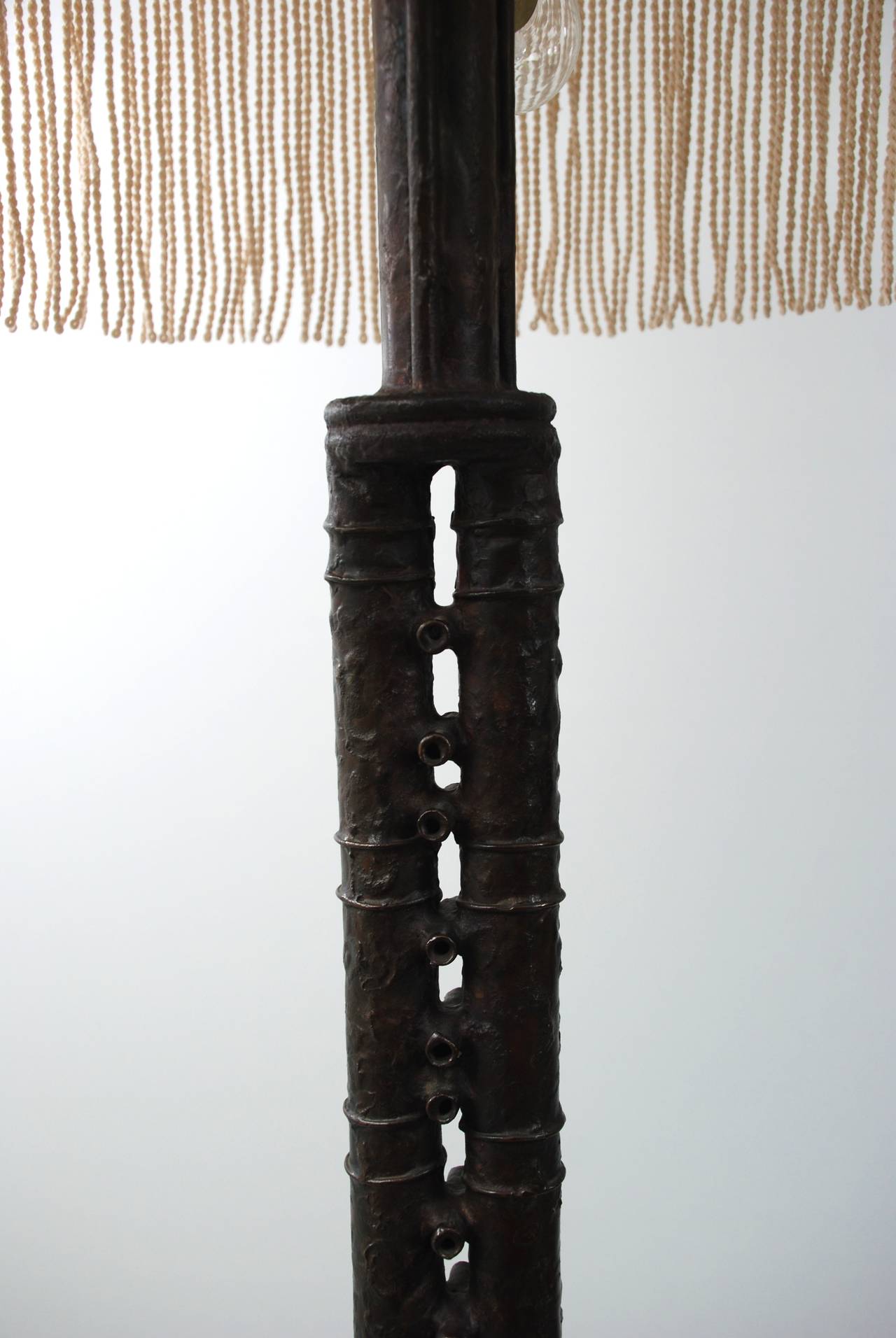 20th Century Solid Bronze 'Floor Lamp, ' in the Style of Alberto Giacometti For Sale