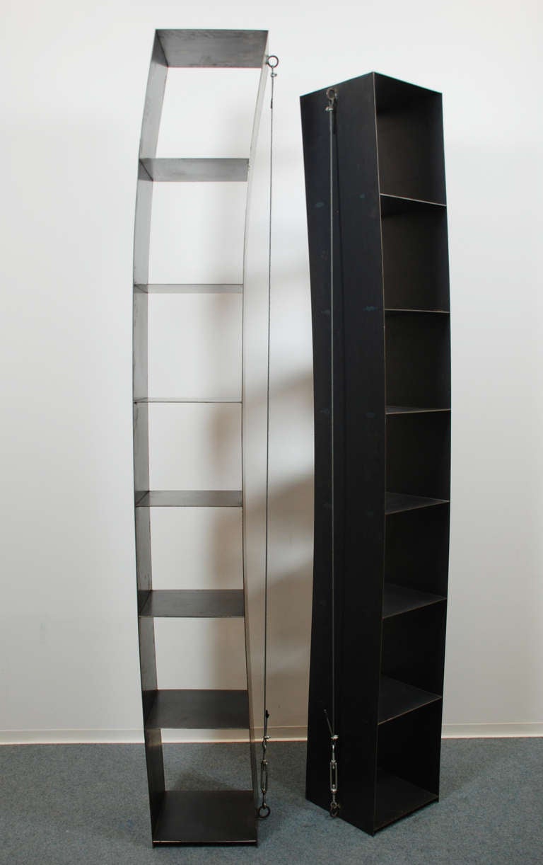 2 Shelves, Wolfgang Laubersheimer 'verspanntes Regal'

Execution:  Pentagon 

Lit.: Pentagon Informel Design 

H x W x D: 240 x 40 x 31 cm
                  230 x 40 x 31 cm