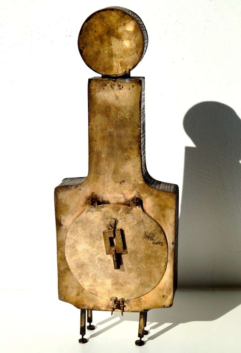 Italian Lorenzo Burchiellaro 'sculptural Table Clock', 1960's