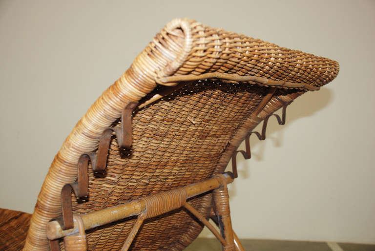 Chaise Lounge, Wicker and Bamboo 1