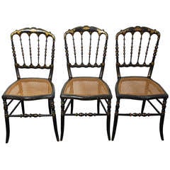 Antique 3 Chairs "Chiavari, " Circa 1860