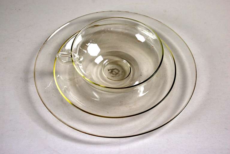 German Wilhelm Wagenfeld 'Glass Tea Service', Jenaer Glaswerke, 1931 For Sale