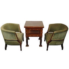 Pair of Armchairs and Side Table