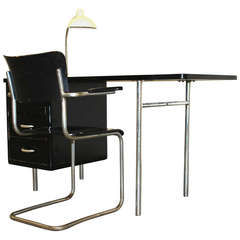 Original 'Mauser' Desk with Kaiser 'Dell' Lamp and 'Mauser' Cantilever Chair