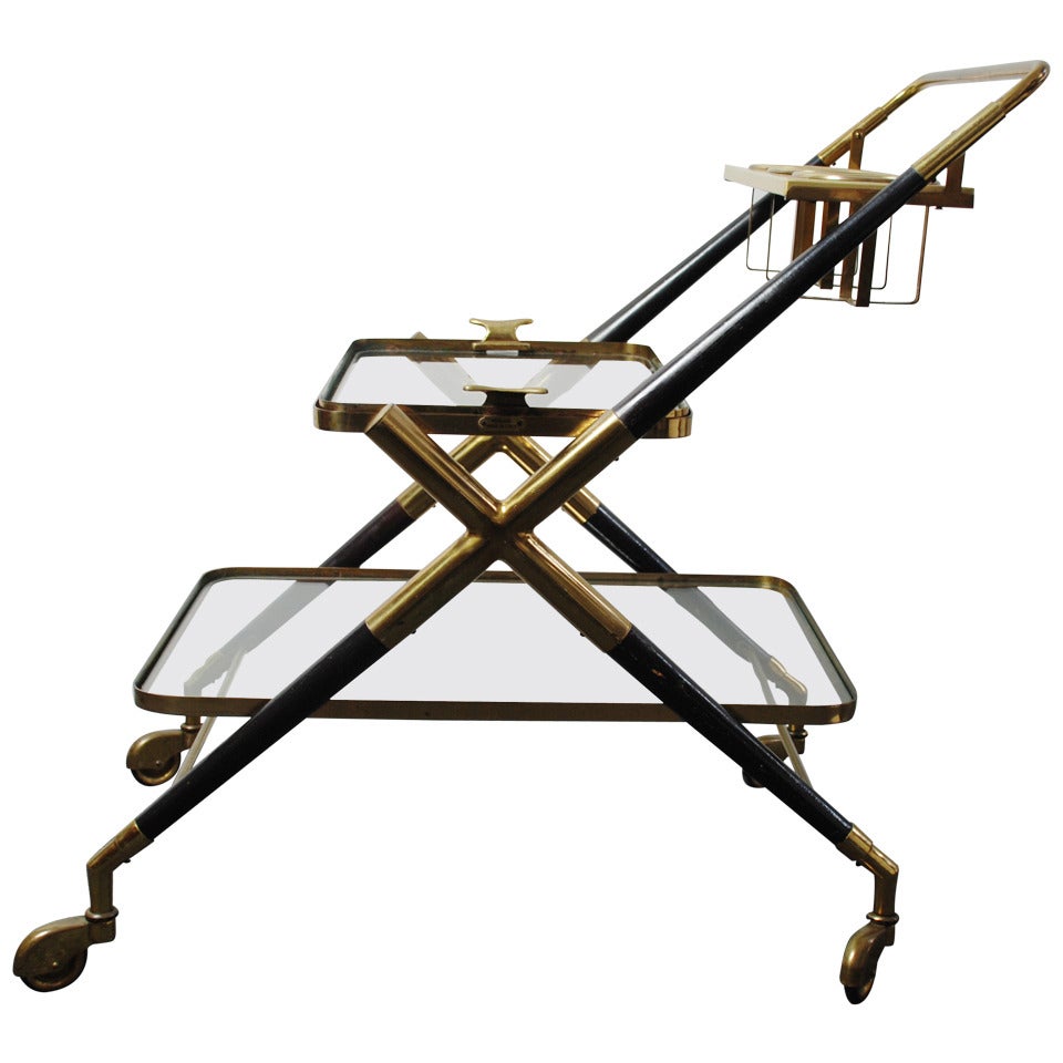 Italien Bar Cart, attributed CESARE LACCA 1940/50s For Sale