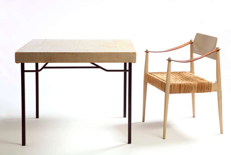 Egon Eiermann, Folding Table and Armchair 'SE119a' 1952/58 In Fair Condition In Cologne, DE