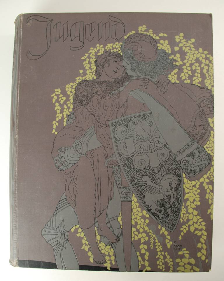 Fünfbändiges Jugend-Buch, Band 1912-1915, illustriertes Kunst- und Live-Zeitschrift im Zustand „Starke Gebrauchsspuren“ im Angebot in Cologne, DE