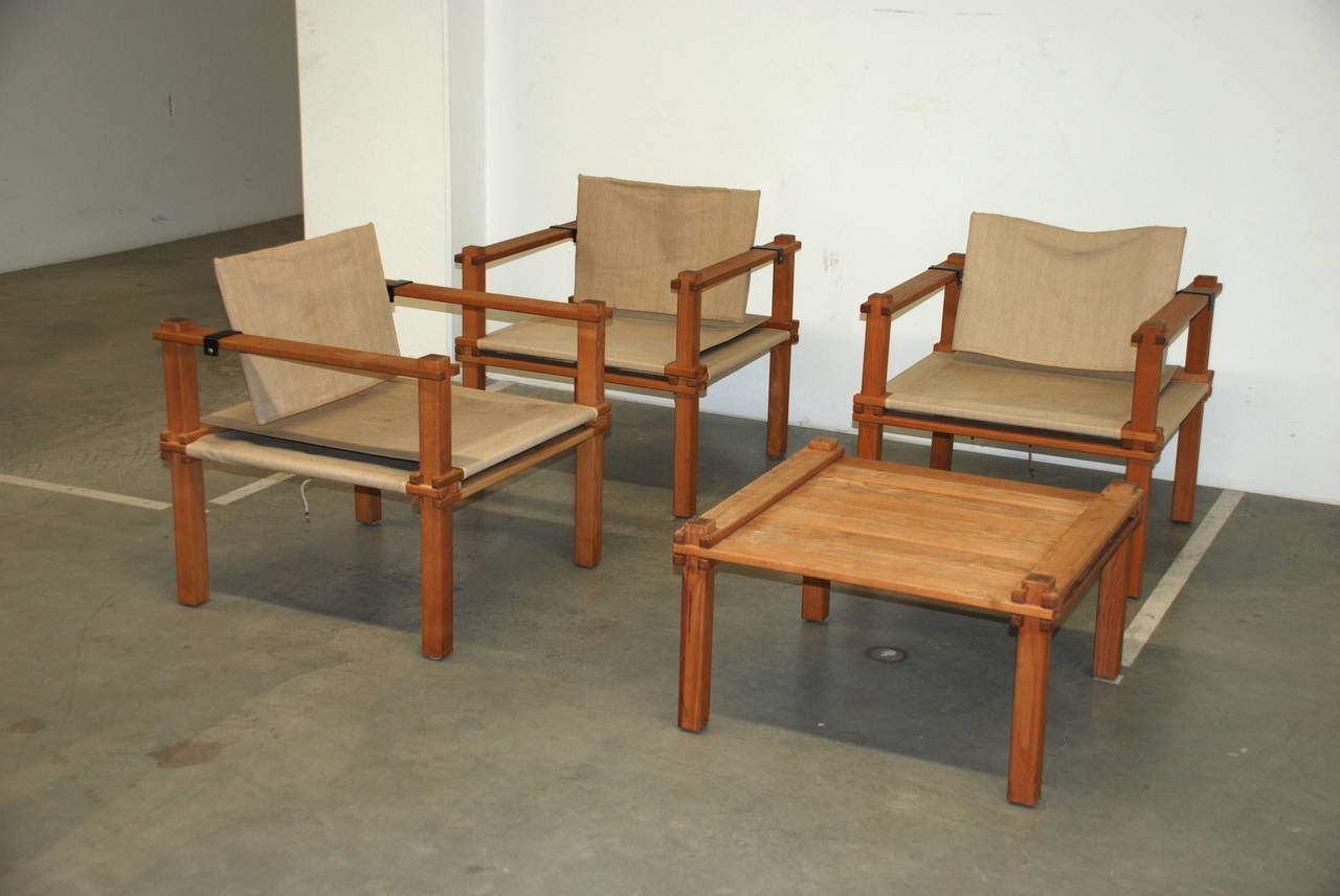 Set of Gerd Lange 'Farmer' chairs and table, 1967.

Execution: Bofinger.