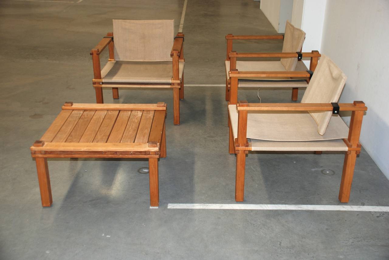 German Set of Gerd Lange 'Farmer' Chairs and Table, Bofinger, 1967 For Sale