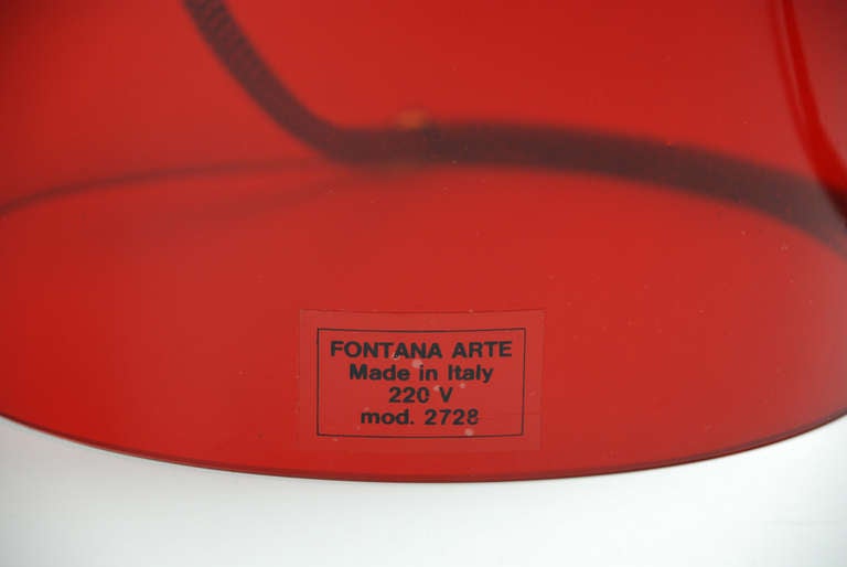 Glass Piero Castiglioni 'Parodia, ' Table Lamp, Fontana Arte, 1983 For Sale