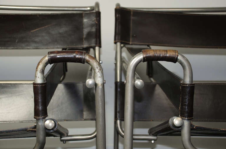 Leather Marcel Breuer, Pair of 'Wassily' B3 Club Chairs, Standard Möbel Lengyel & Co.
