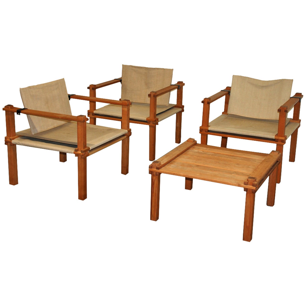 Set of Gerd Lange 'Farmer' Chairs and Table, Bofinger, 1967 For Sale