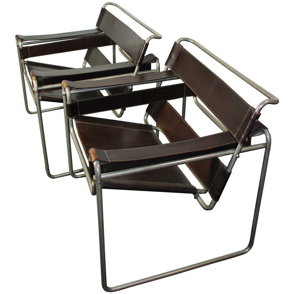 Marcel Breuer, Pair of 'Wassily' B3 Club Chairs, Standard Möbel Lengyel & Co.