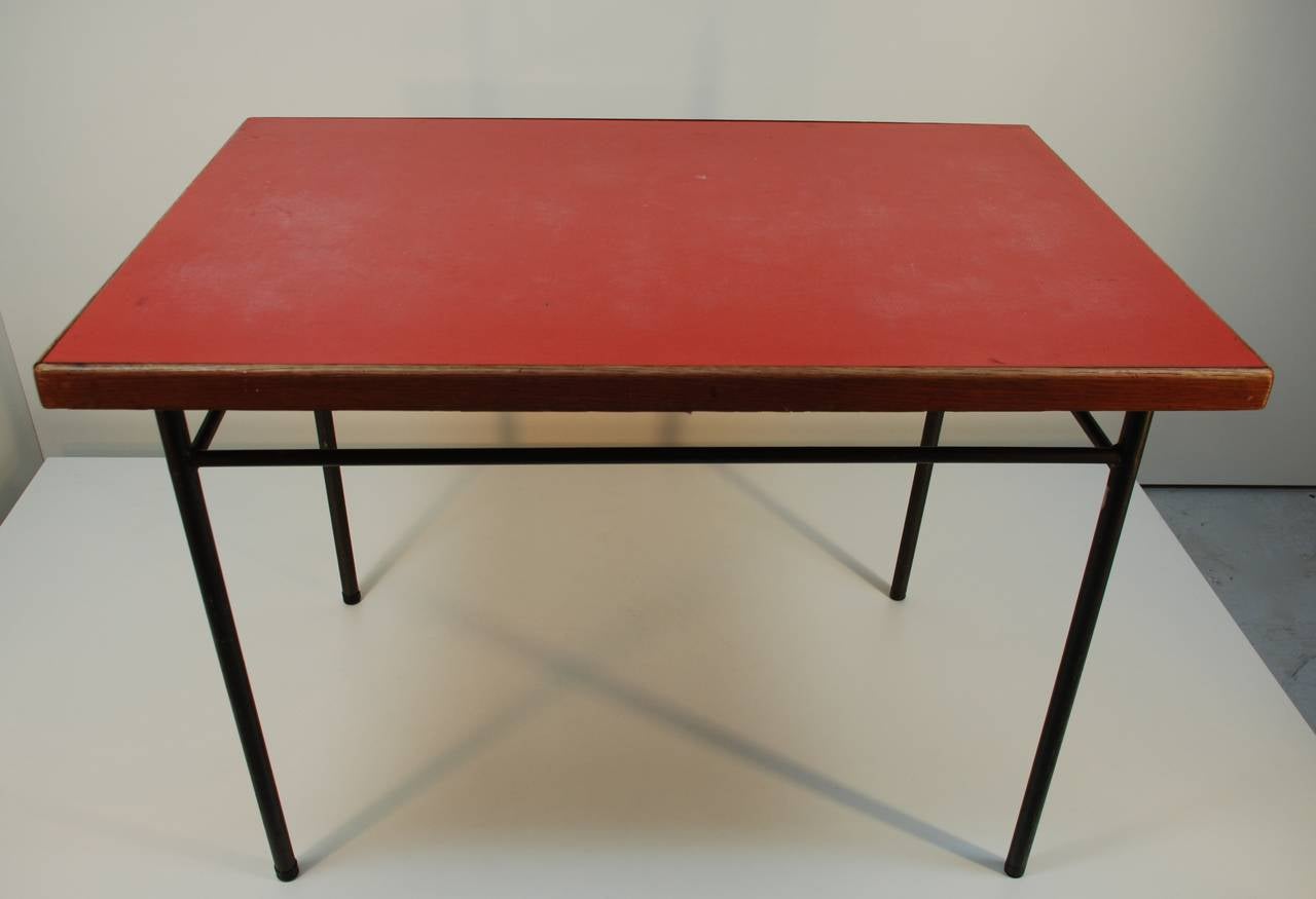 French Table and Chair in the Style of Marcel Gascoin, 1950s 3