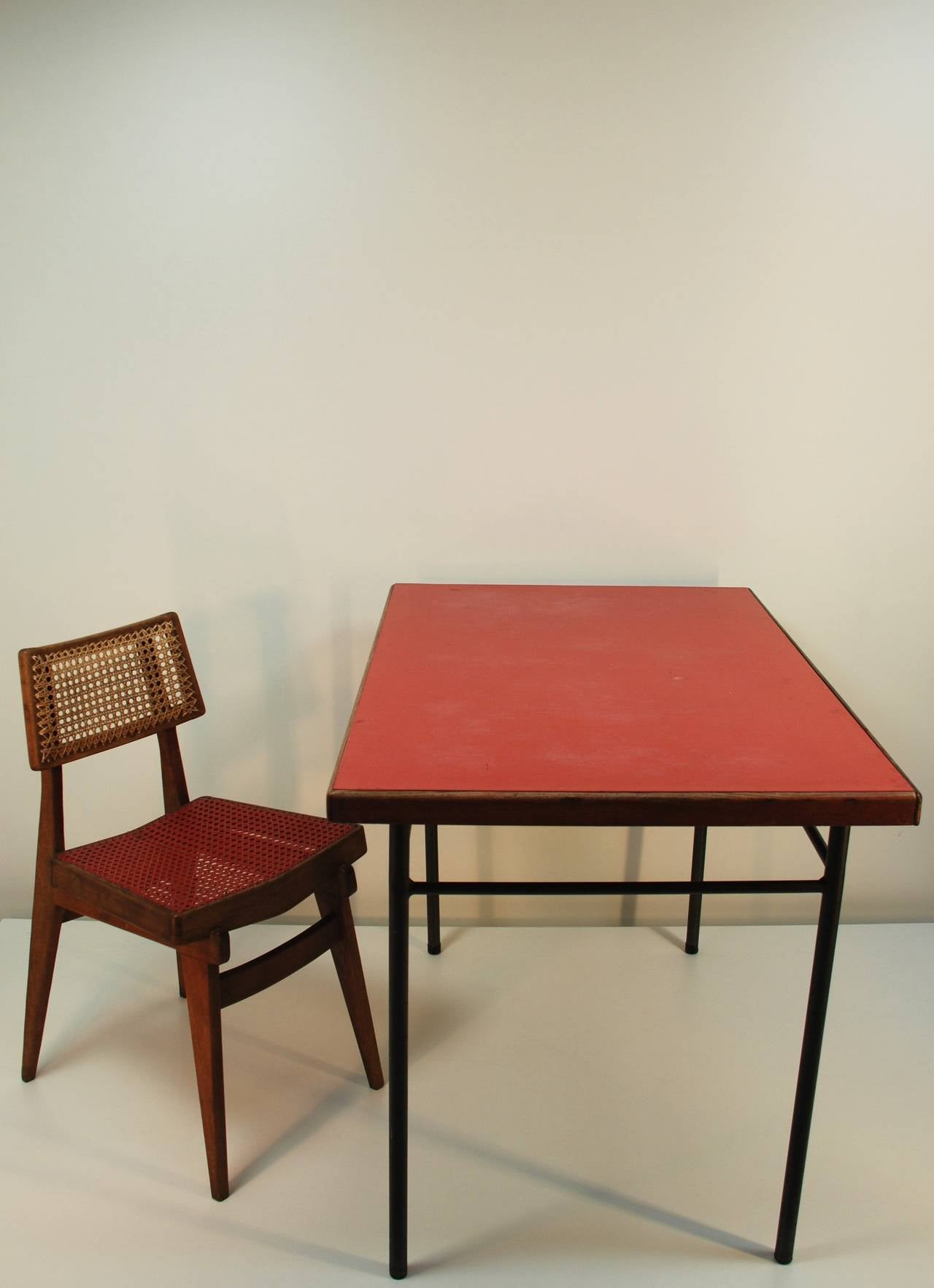 French table and chair, in style of Marcel Gascoin 1950's.

Execution: unknown