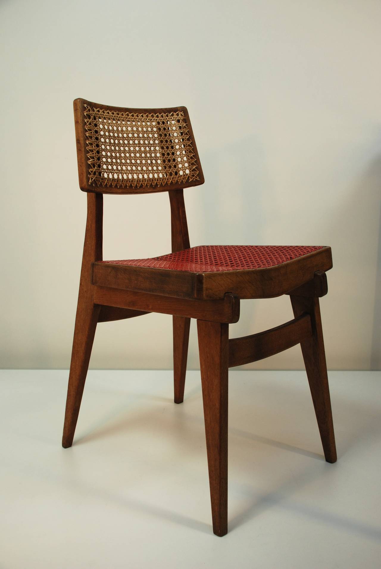 French Table and Chair in the Style of Marcel Gascoin, 1950s In Fair Condition In Cologne, DE