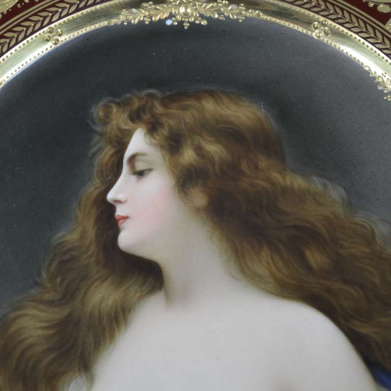 20th Century Cabinet Plate with a fine portrait of a young beauty, signed 