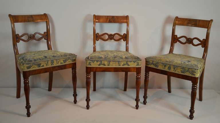 Biedermeier Fine Set of 6 Berlin Chairs of Royal Descent, Attr. to Karl Friedrich Schinkel