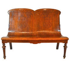 19th Century Charming Plywood Bench