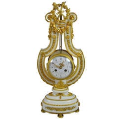 Attractive French Lyra Mantel Clock