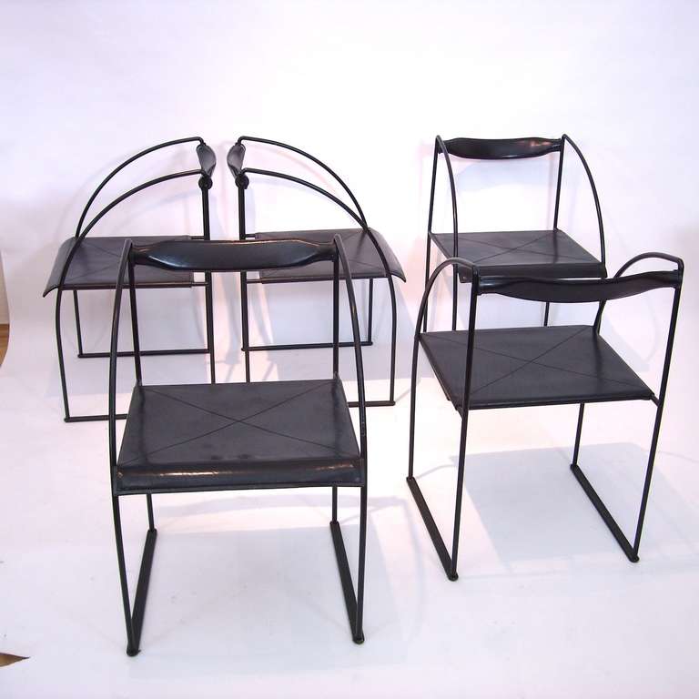 Leather Five Italian Patoz Chairs For Sale