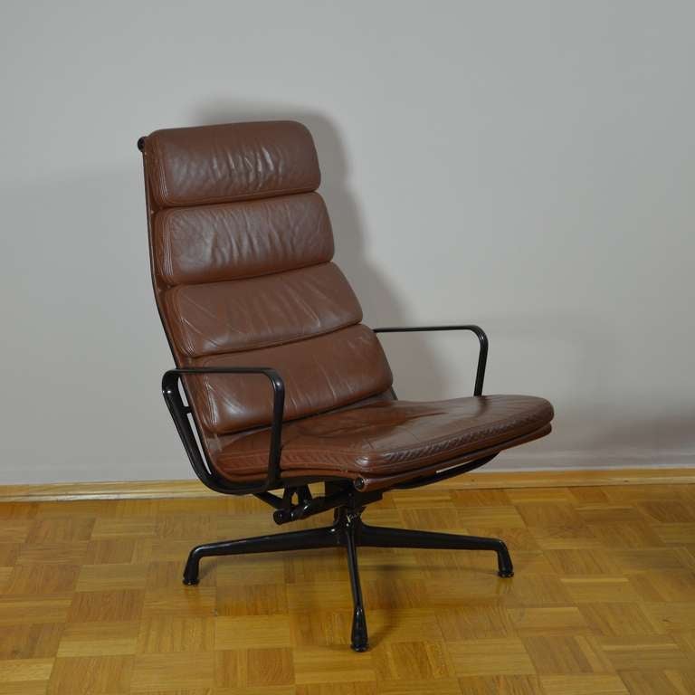 Mid-20th Century Group of Two Easy Soft Pad Chairs EA 222 + One Stool 223 For Sale