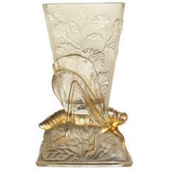 Amazing "Sauterelle" Baccarat Pressglass Vase