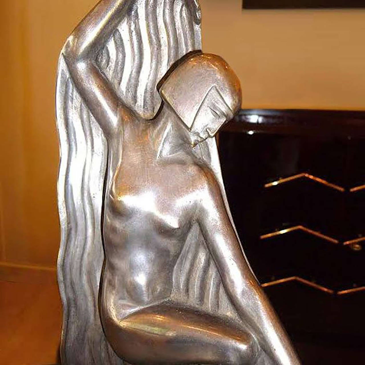 20th Century Art Deco Silvered Bronze by G.None