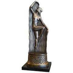 Art Deco Silvered Bronze by G.None