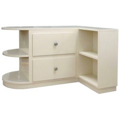 An extravagant unusual small Art Deco corner commode