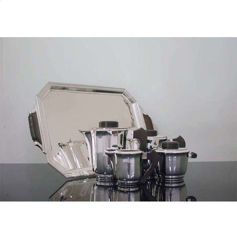 Silvered Art Deco Tea and Coffee Service by Francois Frionnet