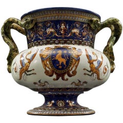 An impressive neoclassical cachepot by the french Faiencerie Gien