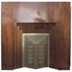 Vintage French Art Deco Fireplace Mantel