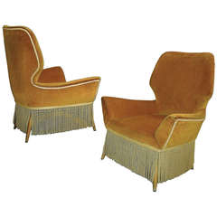 Italian Low Armchairs Attributed to Luigi Saita 5