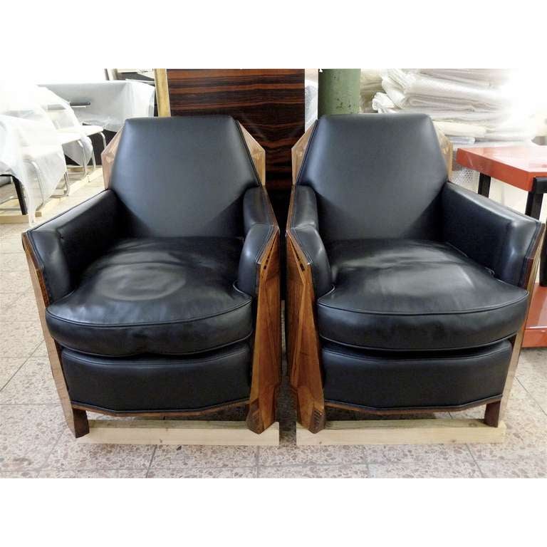 Very Rare Pair Art Deco Armchairs, Dominique, France In Good Condition In Bochum, NRW