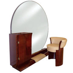 Art Deco Coiffeuse with Tabouret by Jean Pascaud