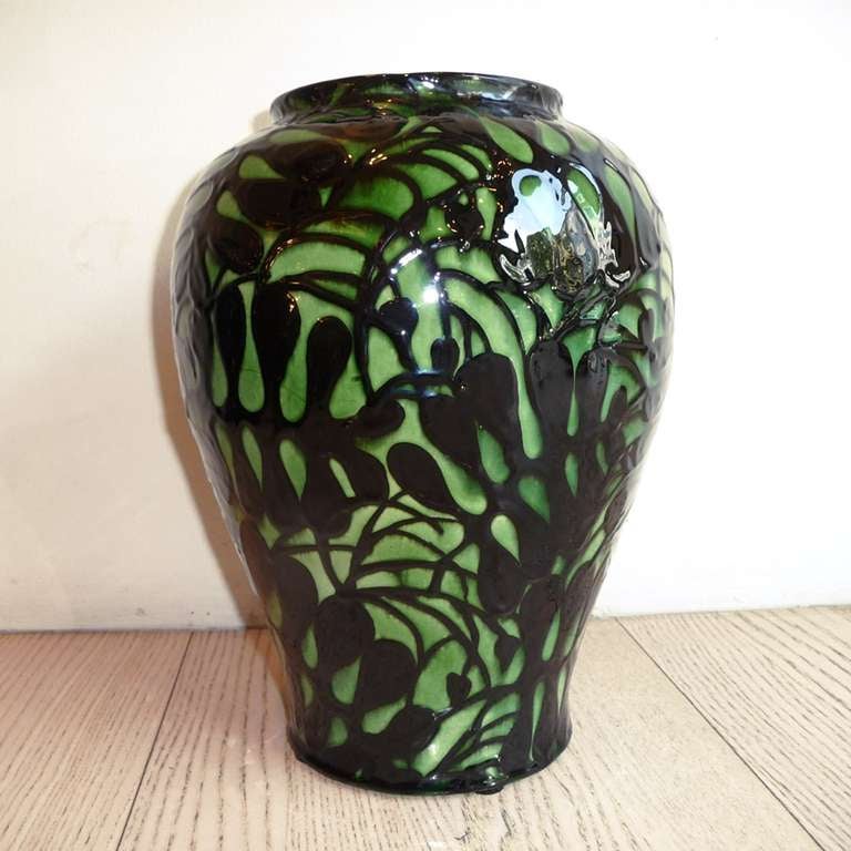 German Prof. Max Laeuger Large Ceramic Vase, Karlsruhe
