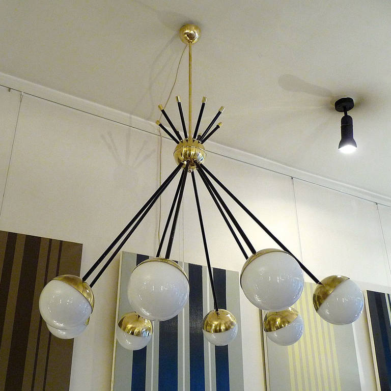 Italian Ceiling Lamp in the Style of Stilnovo In Excellent Condition In Bochum, NRW