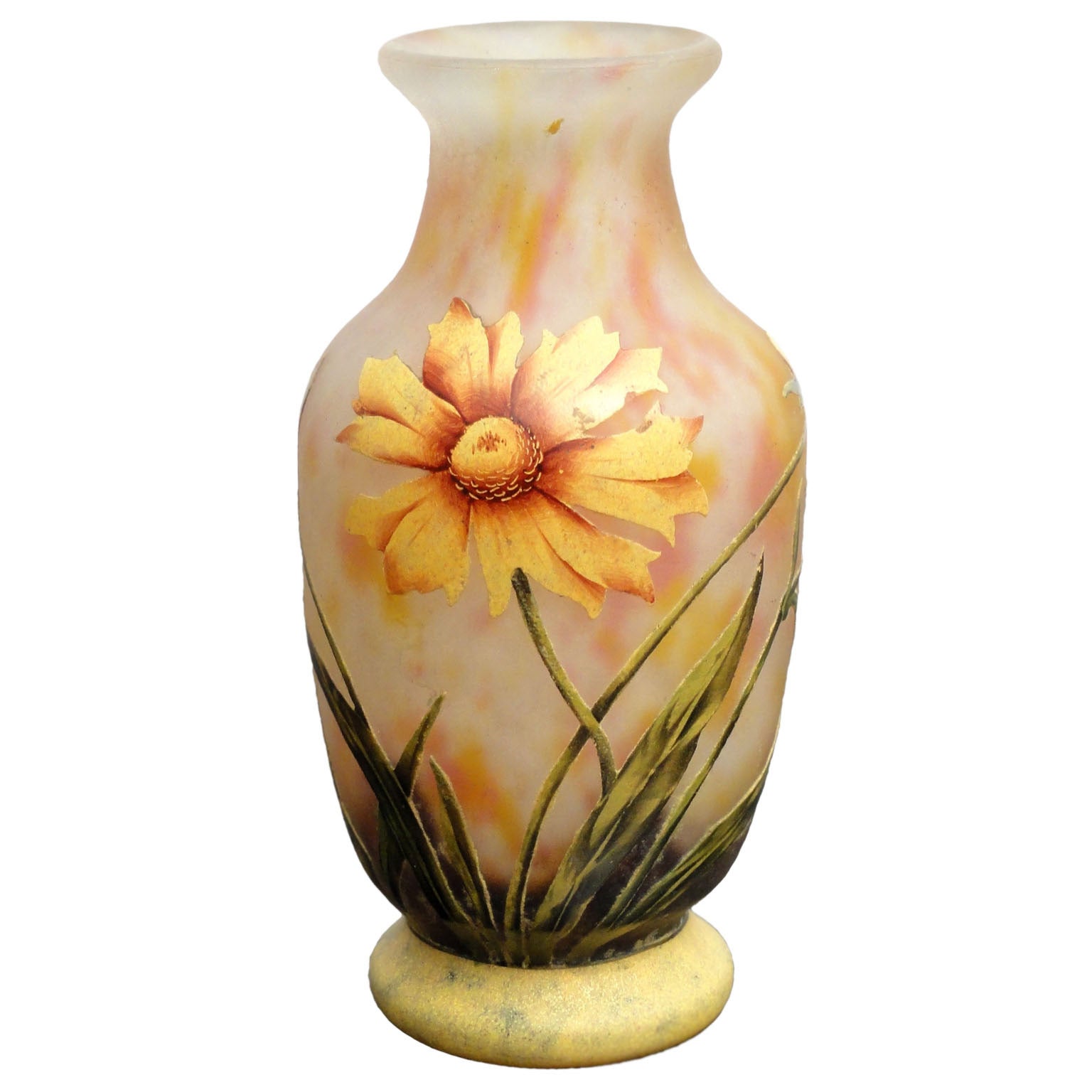 Very Fine "Marguerite" Vase by Daum Freres, Nancy, France