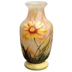 Very Fine "Marguerite" Vase by Daum Freres, Nancy, France