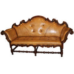 Antique 18th Century Piedmontese Walnut Sofa