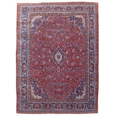 Antique Oversize Quazwin Kashan Rug