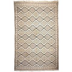 Vintage North African Embroided Berber Kilim