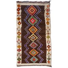 Alfombra Marroquí Alfombra Bereber Vintage anudada a mano beige marrón 5 x 9.6 ft