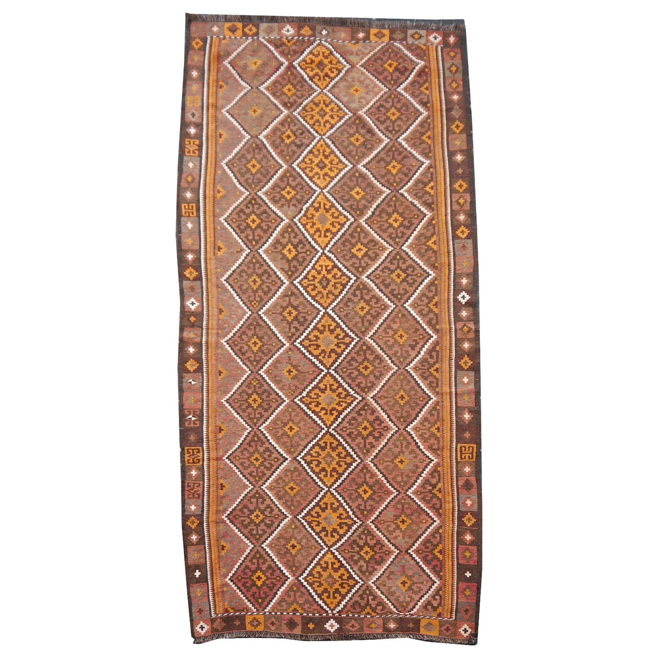 Oversized Vintage Turkoman Afghan Kizil Ayak Kilim Area Rug  For Sale